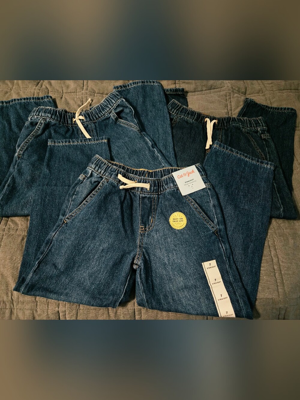 Cat & Jack Boys Sz 7 Pull On Straight Leg Jeans